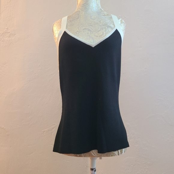 INC Black and Off-White Tank Top - size Large - Picture 3 of 9